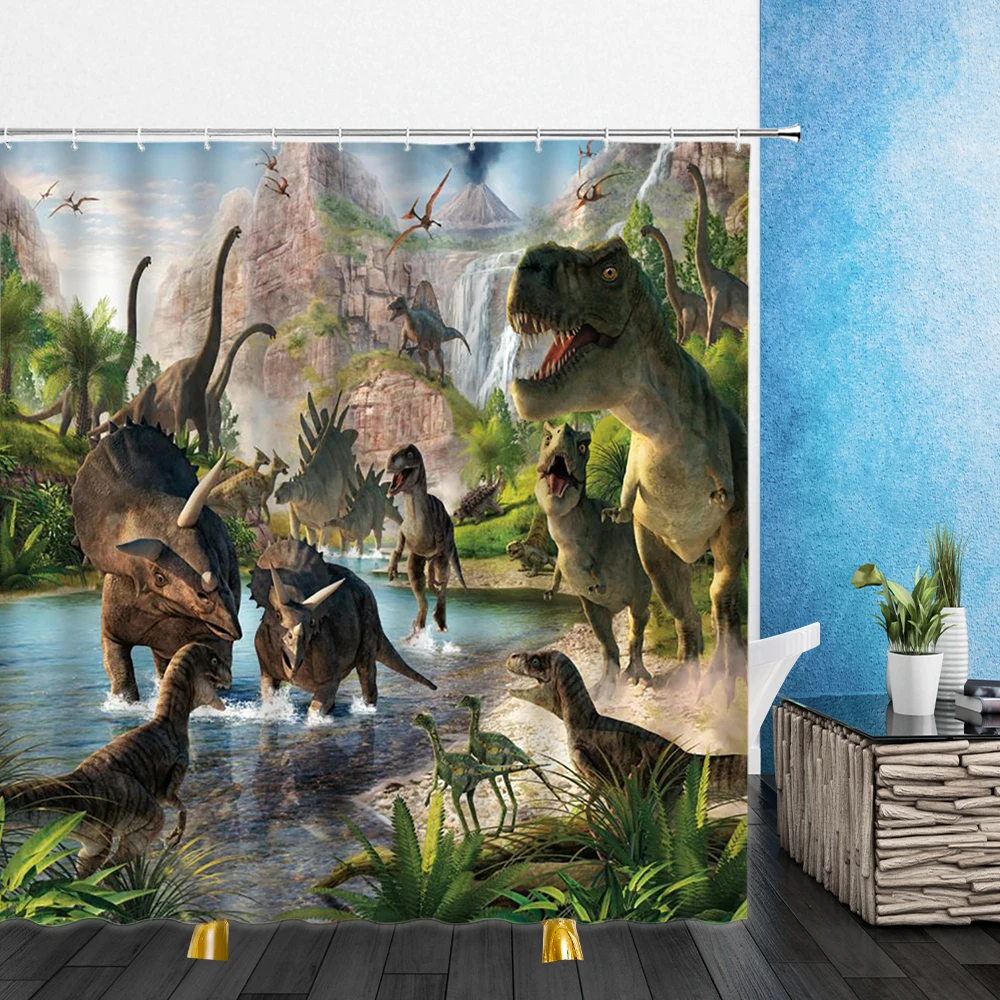 Animal Shower Curtains Original Forest Ferocious Dinosaur 3D Print Bathroom Home Decor Waterproof Polyester Cloth Curtain
Animal Shower Curtains Original Forest Ferocious Dinosaur 3D Print Bathroom Home Decor Waterproof Polyester Cloth Curtain