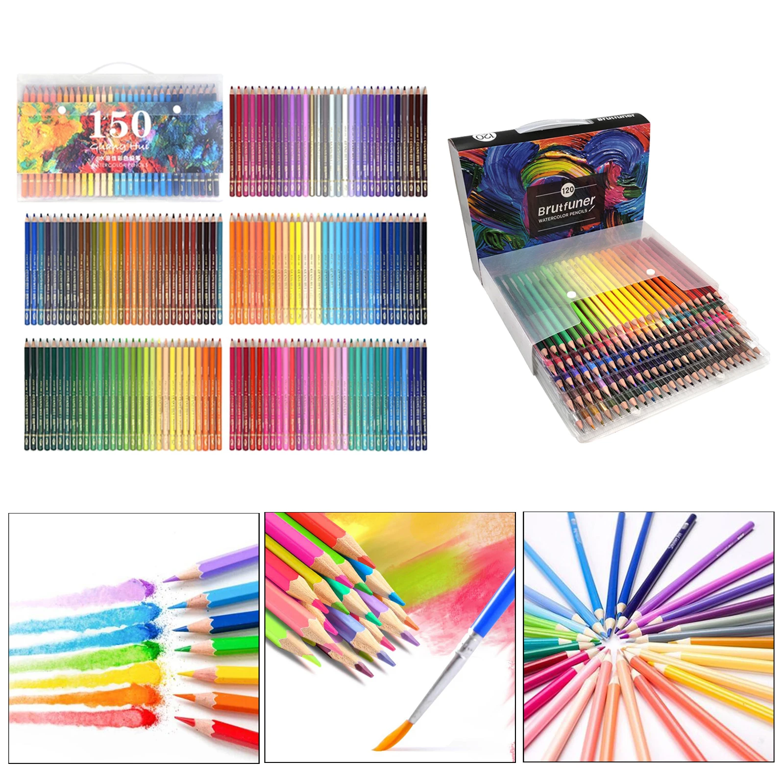 Watercolor Pencil Set, 120/150 Colors, Watercolor Pencils, Artificial Pencils, Water-soluble
Watercolor Pencil Set, 120/150 Colors, Watercolor Pencils, Artificial Pencils, Water-soluble