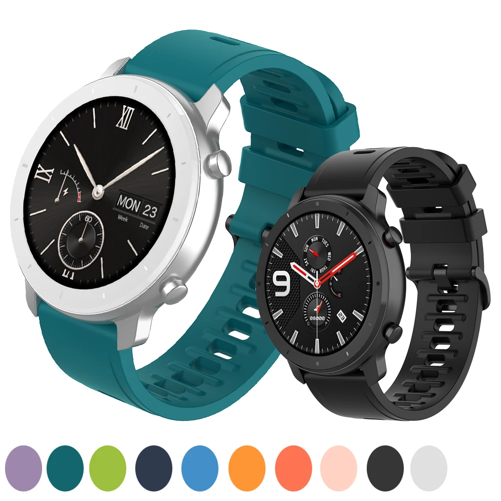 20 мм Браслет Для Xiaomi Huami Amazfit GTR 42 Силиконовые Ремешки для наручных часов 22 47 Смарт