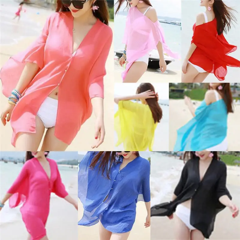 Sexy Women Summer Beachwear Bikini Beach dress Cover Up Bikinis Lady Shirt Swimsuit
Sexy Women Summer Beachwear Bikini Beach dress Cover Up Bikinis Lady Shirt Swimsuit