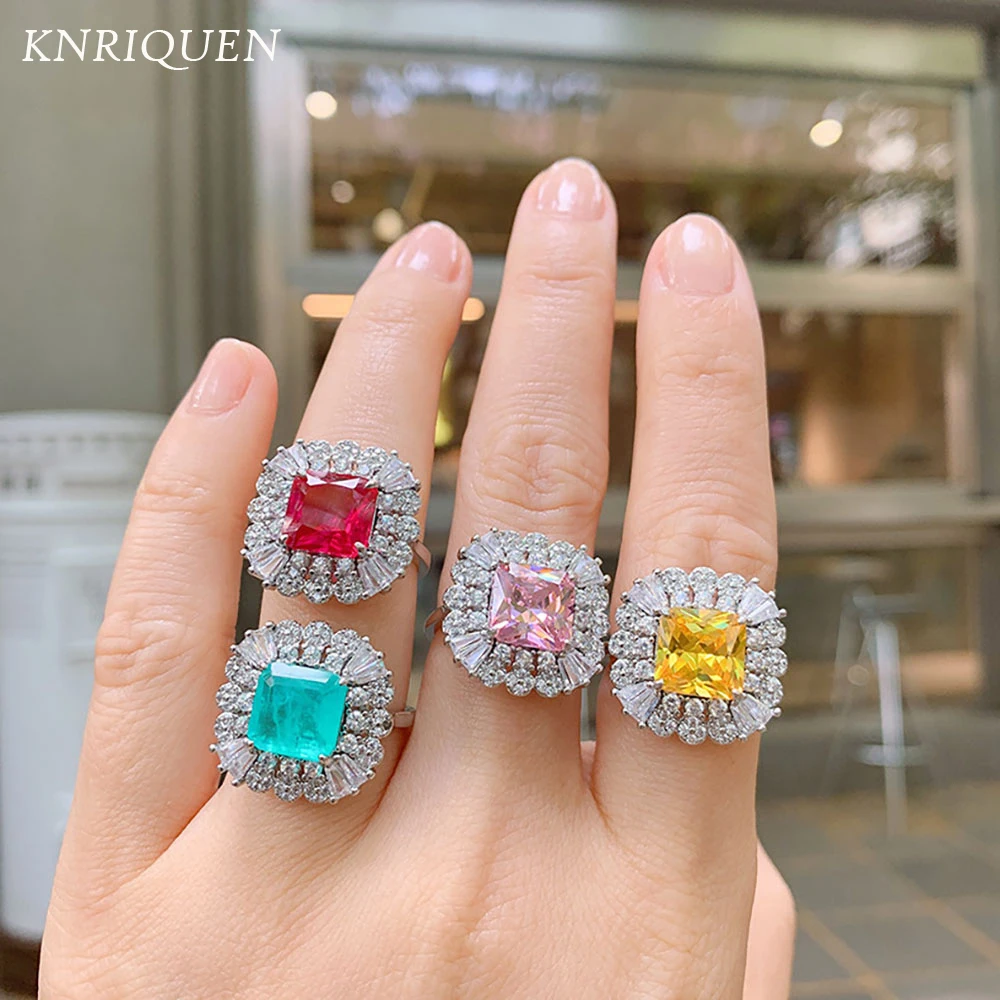 2021 Trend Luxury Women's Rings 9*9mm Paraiba Tourmaline Ruby Topaz Gemstone Wedding Party Ring Fine Jewelry Retro Birthday Gift
2021 Trend Luxury Women's Rings 9*9mm Paraiba Tourmaline Ruby Topaz Gemstone Wedding Party Ring Fine Jewelry Retro Birthday Gift