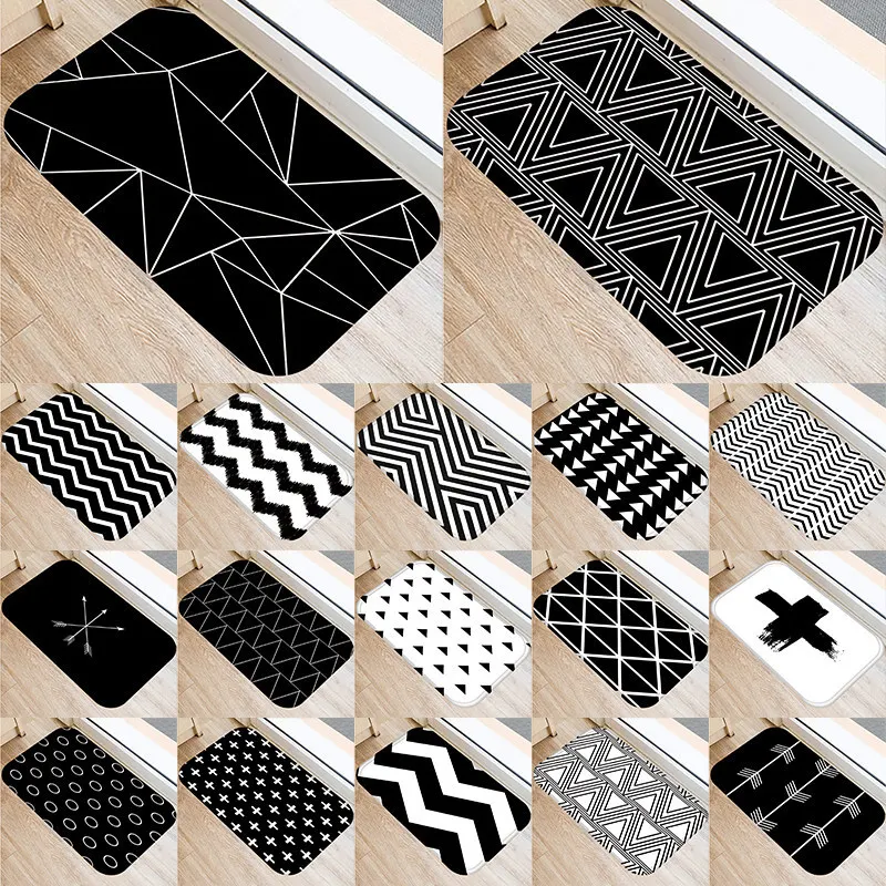 Doormat Kitchen Carpet Rubber Floor Mats Black White Geometric Nordic Classic Style Entrance Home Decor Rug Anti-Slip 48231
Doormat Kitchen Carpet Rubber Floor Mats Black White Geometric Nordic Classic Style Entrance Home Decor Rug Anti-Slip 48231