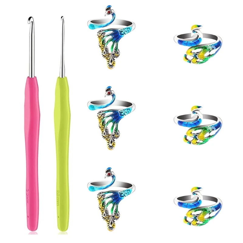 6 Pieces Adjustable Knitting Loops Crochet Loop Rings Peacock Open Ring Yarn Gui 87HA
6 Pieces Adjustable Knitting Loops Crochet Loop Rings Peacock Open Ring Yarn Gui 87HA