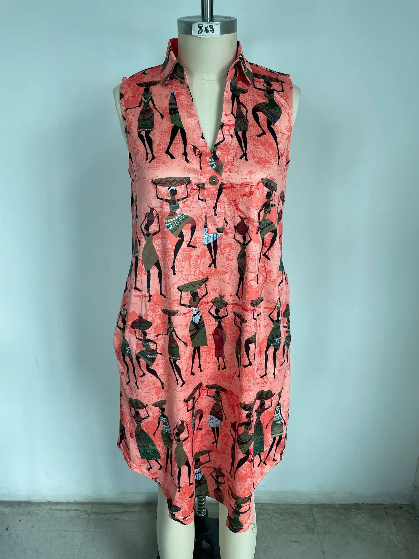 2021 Summer Dress New Women's Wear V Neck Lapel Vintage Print Loose Sleeveless Dresses High Waist Club Vestidos Casual Plus Size
2021 Summer Dress New Women's Wear V Neck Lapel Vintage Print Loose Sleeveless Dresses High Waist Club Vestidos Casual Plus Size