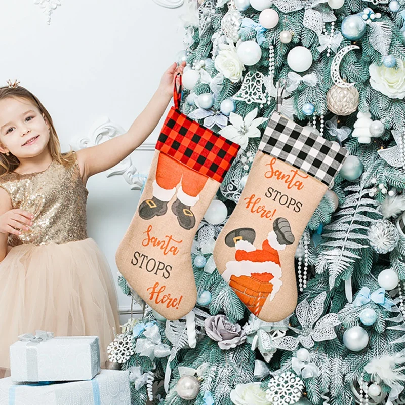 Christmas Stocking Xmas Gift Bags Xmas Trees Decor Socks for Home New Year Decorations 
Christmas Stocking Xmas Gift Bags Xmas Trees Decor Socks for Home New Year Decorations