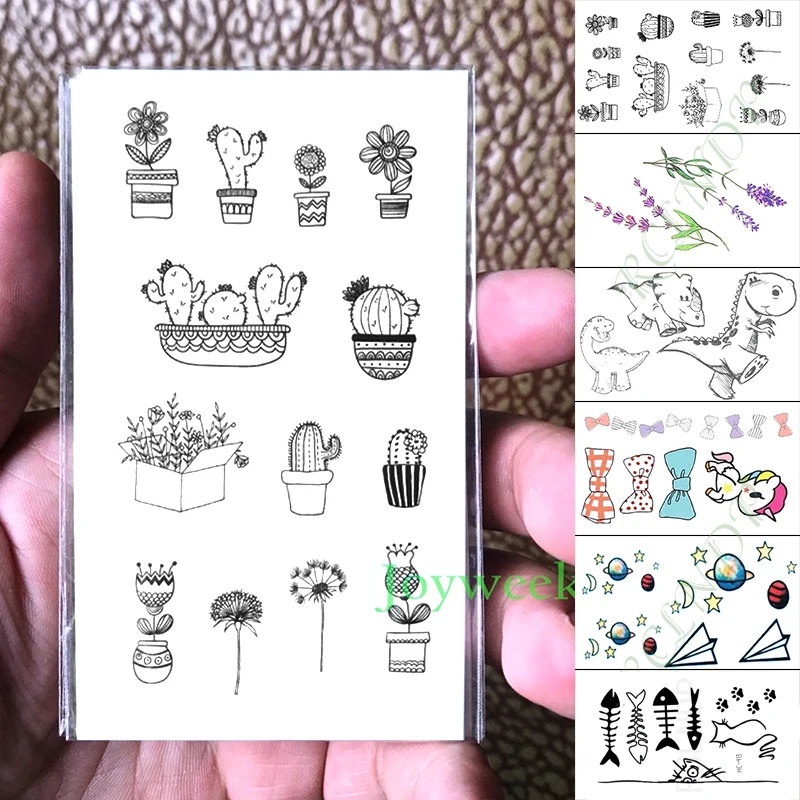 Waterproof Temporary Tattoo Sticker cute cactus dinosaur flowers tatto flash tatoo fake tattoos for kids girl men women
Waterproof Temporary Tattoo Sticker cute cactus dinosaur flowers tatto flash tatoo fake tattoos for kids girl men women