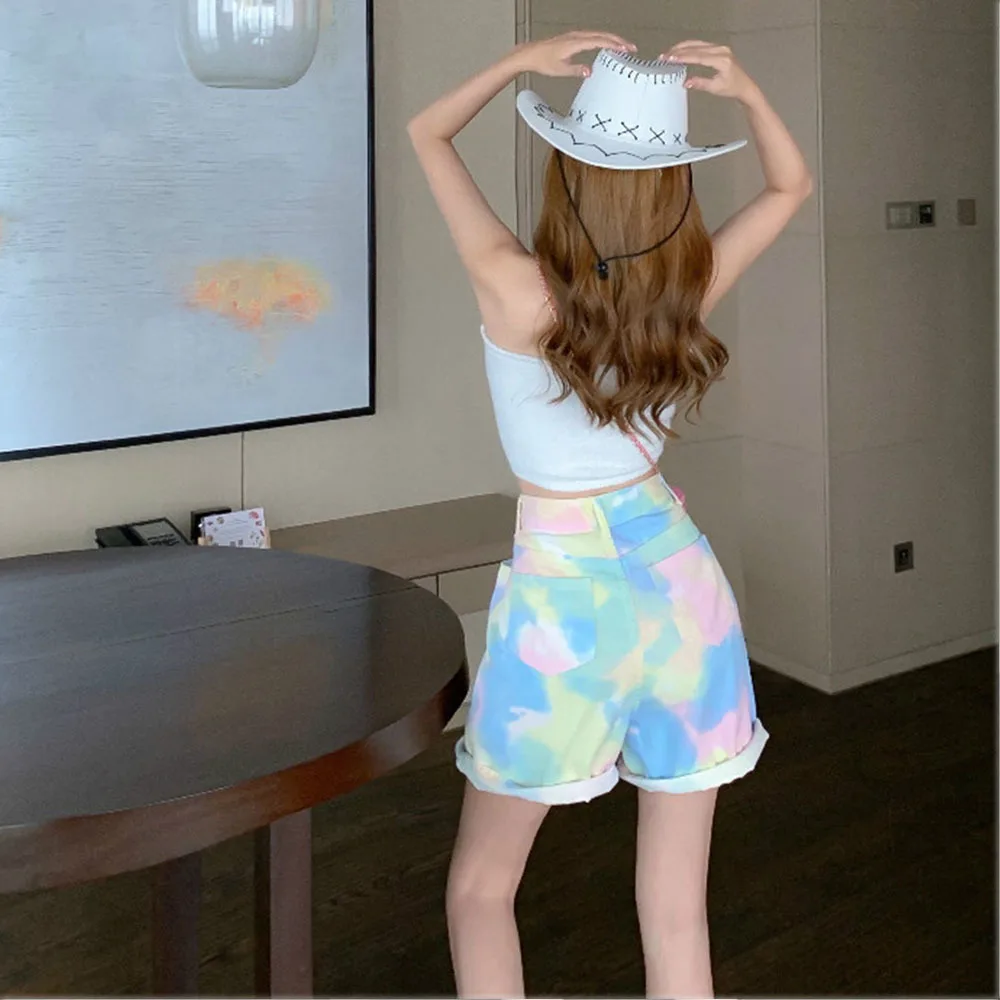 High Waist Slim Denim Shorts Tie-dye Woman New Fashion loose Five-point Denim Shorts Washed Sexy Female summer
High Waist Slim Denim Shorts Tie-dye Woman New Fashion loose Five-point Denim Shorts Washed Sexy Female summer