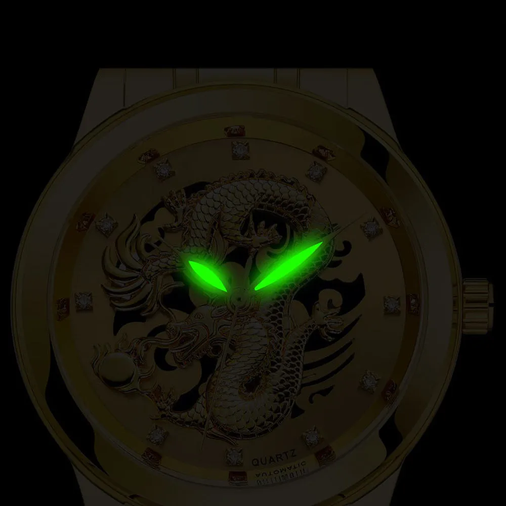 Mens Watch Relgio de homem Luxury Waterproof Men Gold Dragon Sculpture Quartz Watch Men Rhinestone Leather Wristwatch Clock YE3 
Mens Watch Relgio de homem Luxury Waterproof Men Gold Dragon Sculpture Quartz Watch Men Rhinestone Leather Wristwatch Clock YE3