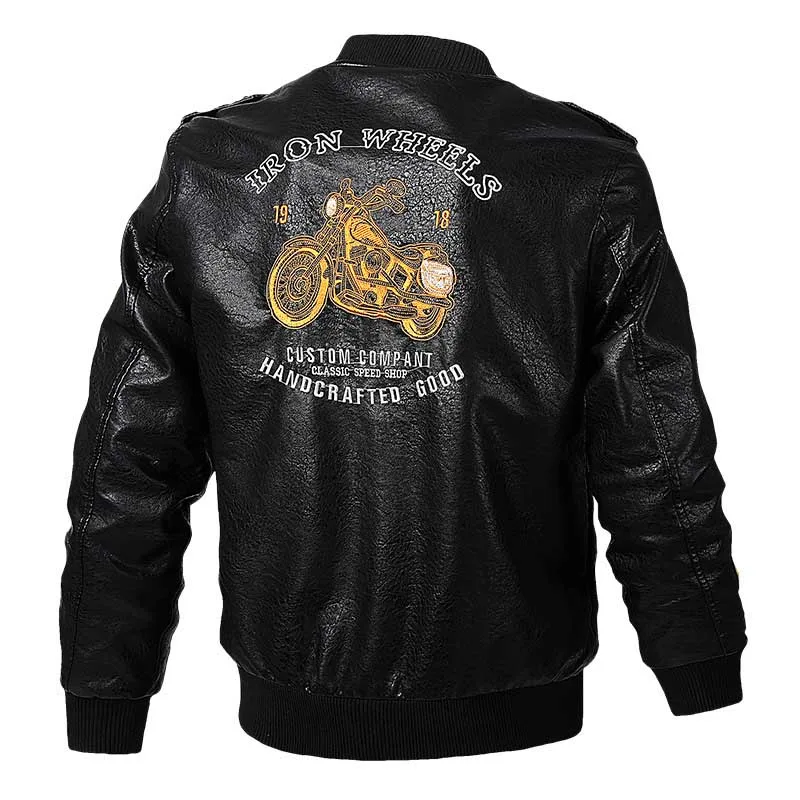 KIOVNO Fashion Men Leather Baseball Jackets Embroidery Moto Pu Leather Jackets For Male Coat Spring Autumn
KIOVNO Fashion Men Leather Baseball Jackets Embroidery Moto Pu Leather Jackets For Male Coat Spring Autumn