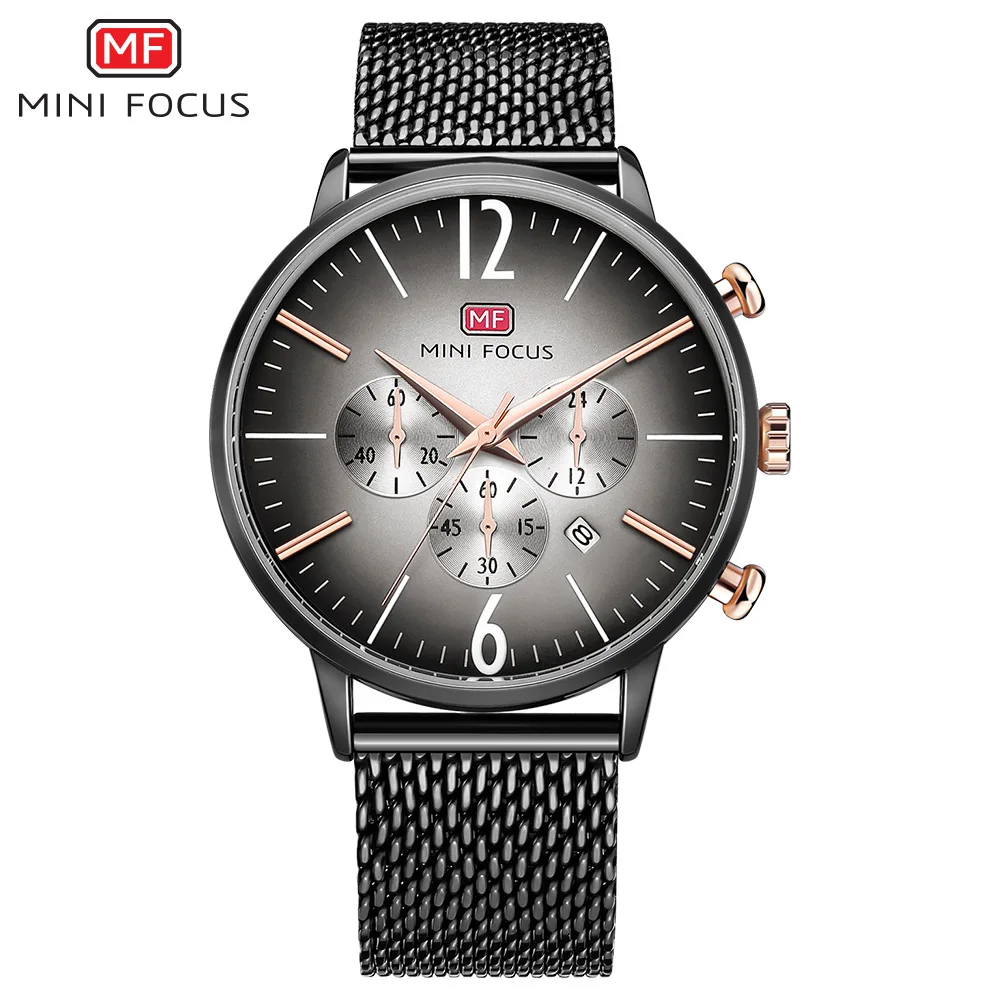 MINIFOCUS MF0114G men's quartz watch three small plate stainless steel mesh water watch
MINIFOCUS MF0114G men's quartz watch three small plate stainless steel mesh water watch