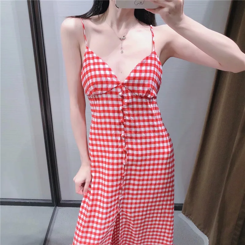 ZA 2021 Strappy Gingham Summer Dress Women Plaid Sleeveless Backless Sexy Party Dresses Woman Spaghetti Straps Mini Red Dress
ZA 2021 Strappy Gingham Summer Dress Women Plaid Sleeveless Backless Sexy Party Dresses Woman Spaghetti Straps Mini Red Dress