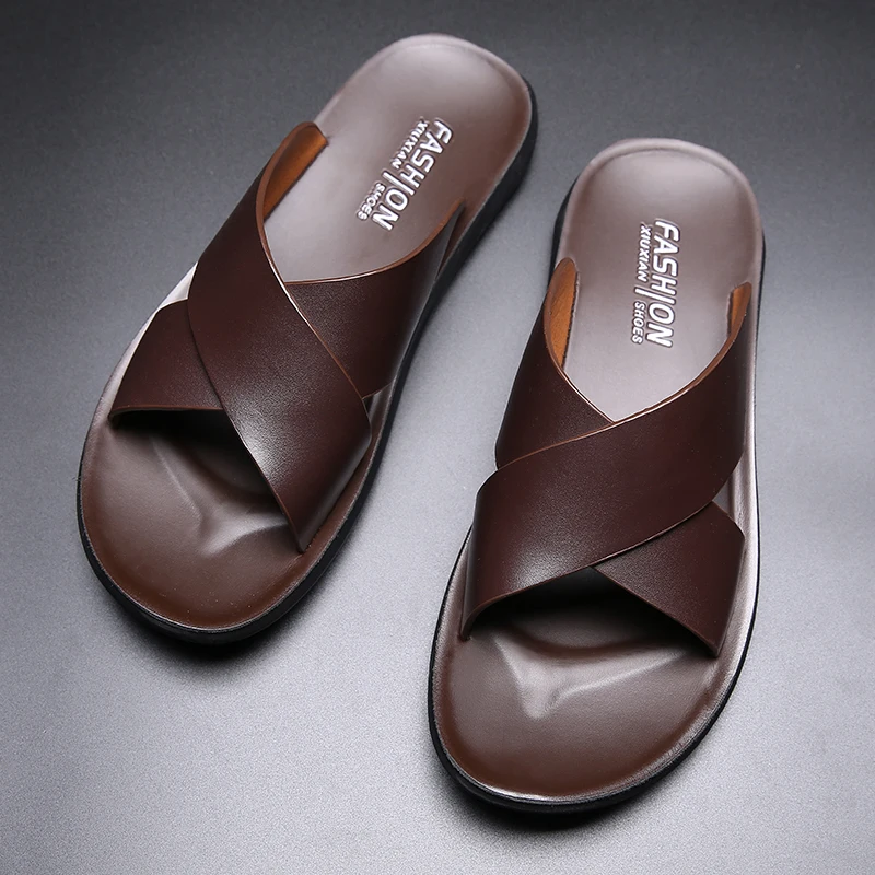 Yomior 2021 Luxury Designer Casual Men Shoes Real Leather Summer Outside Beach Men's Slippers Leisure Slides Flip Flop Flats
Yomior 2021 Luxury Designer Casual Men Shoes Real Leather Summer Outside Beach Men's Slippers Leisure Slides Flip Flop Flats
