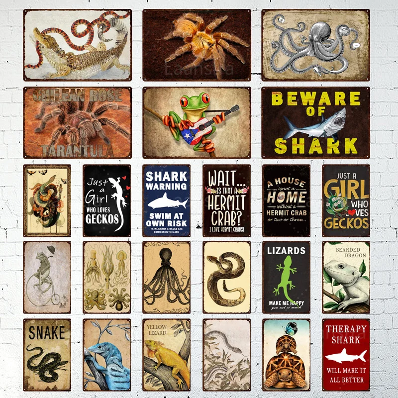 Animals Snake Spider Octopus Vintage Metal Plate Tin Sign Scary Animals Funny Plaque Sign For Bar Pub Club Man Cave Wall Decor 
Animals Snake Spider Octopus Vintage Metal Plate Tin Sign Scary Animals Funny Plaque Sign For Bar Pub Club Man Cave Wall Decor