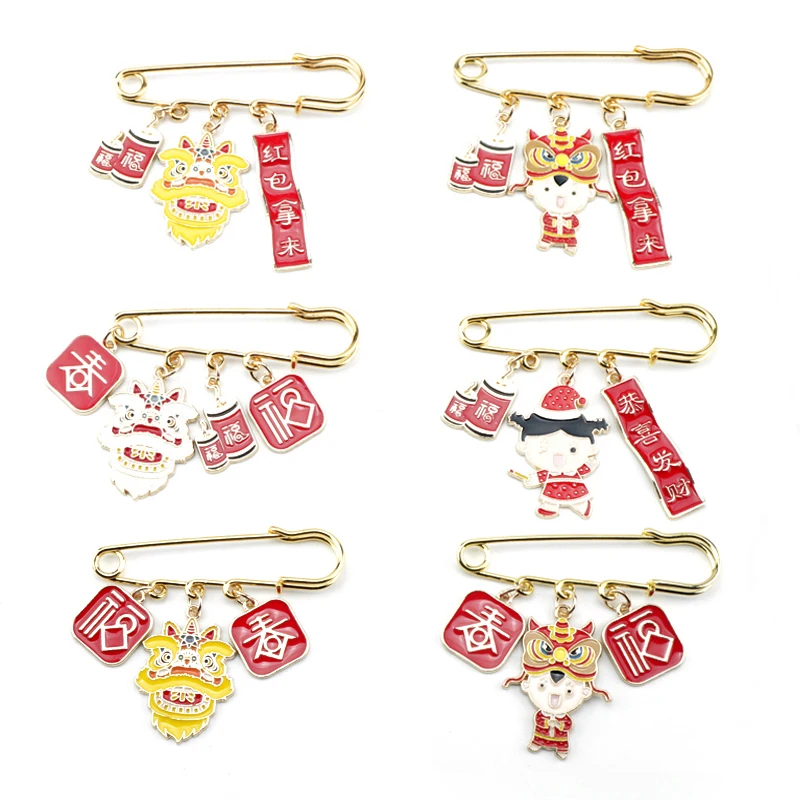 Trendy Chinese Style Spring Festival Chinese Lion Dance Boys Girls Enamel Metal Pins Lapel Pins Brooches For Women Men Kids Gift
Trendy Chinese Style Spring Festival Chinese Lion Dance Boys Girls Enamel Metal Pins Lapel Pins Brooches For Women Men Kids Gift
