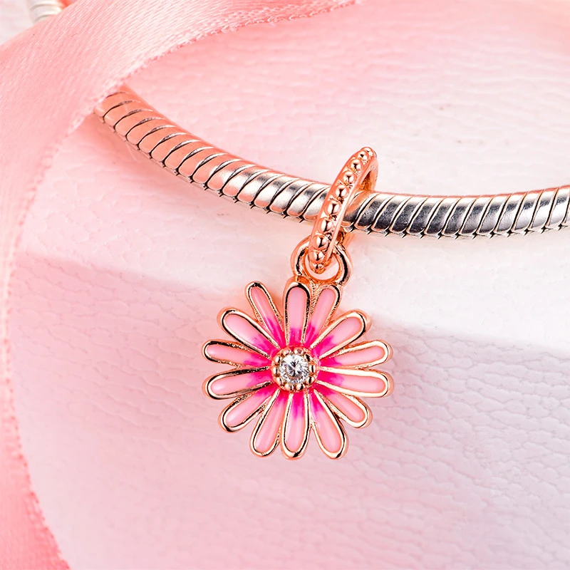 Charms Silver 925 Original Pink Daisy Flower Dangle Charm Fits European Fashion Bracelets Woman DIY Beads For Jewelry Making
Charms Silver 925 Original Pink Daisy Flower Dangle Charm Fits European Fashion Bracelets Woman DIY Beads For Jewelry Making