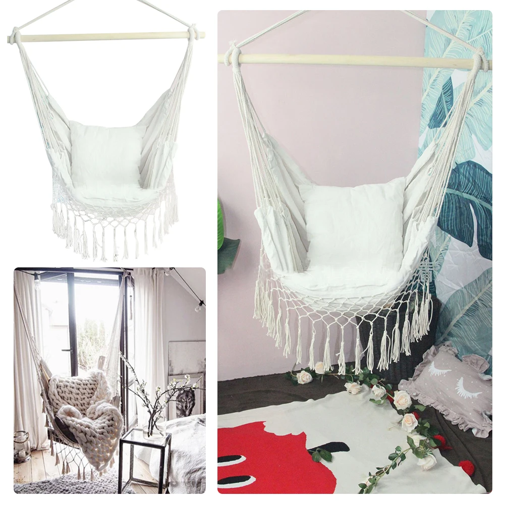 INS Indoor Outdoor Garden Hanging Chair Nordic Space-saving Durable Tassel Swing With Pillow
INS Indoor Outdoor Garden Hanging Chair Nordic Space-saving Durable Tassel Swing With Pillow