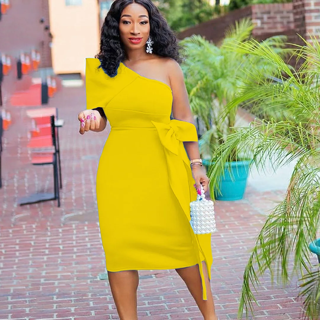 Women Christmas Party Dress One Shoulder Bowtie Bodycon Celebrate Event African Fashion Female Evening Night Out Robes
Women Christmas Party Dress One Shoulder Bowtie Bodycon Celebrate Event African Fashion Female Evening Night Out Robes