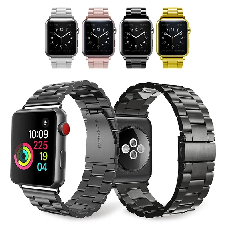 Ремешок из нержавеющей стали для Apple Watch Band 38 мм 40 42 44 2021 ремешок iPhone Series 1/2/3/4/5