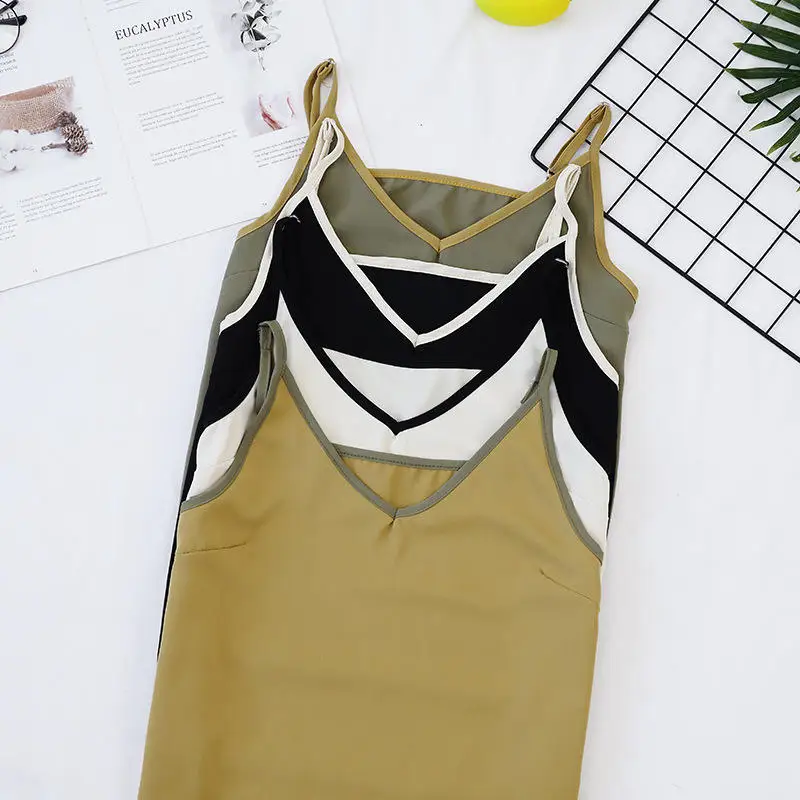 Satin Women Thin Wild Solid Camis Vest Women Tank Tops Female 2021 Summer Sexy Strap Basic Tops Chiffon Sleeveless Camisole
Satin Women Thin Wild Solid Camis Vest Women Tank Tops Female 2021 Summer Sexy Strap Basic Tops Chiffon Sleeveless Camisole