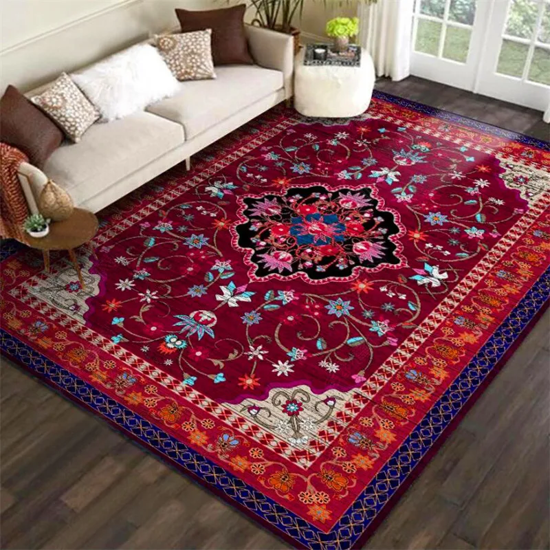 Persian Rug Dark Red Turkey Ethnic-Style Red Flower Carpet Living Room Bedroom Bed Blanket Bathroom Kitchen Floor Mat
Persian Rug Dark Red Turkey Ethnic-Style Red Flower Carpet Living Room Bedroom Bed Blanket Bathroom Kitchen Floor Mat