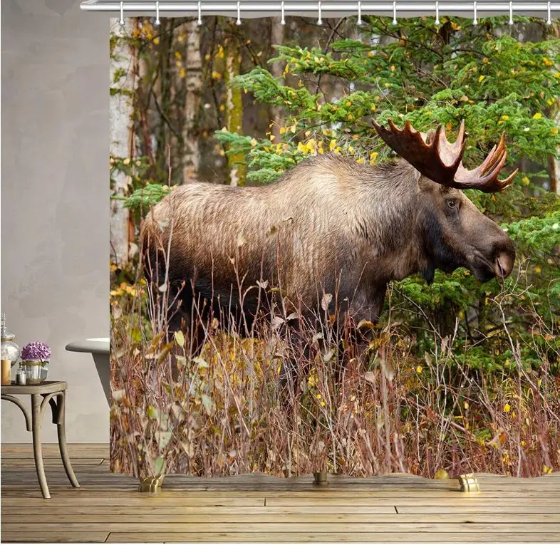 Wild Animals Shower Curtain for Bathroom Forest Safari Wildlife Elk Deer Polyester Fabric Bath Curtains with Hooks
Wild Animals Shower Curtain for Bathroom Forest Safari Wildlife Elk Deer Polyester Fabric Bath Curtains with Hooks