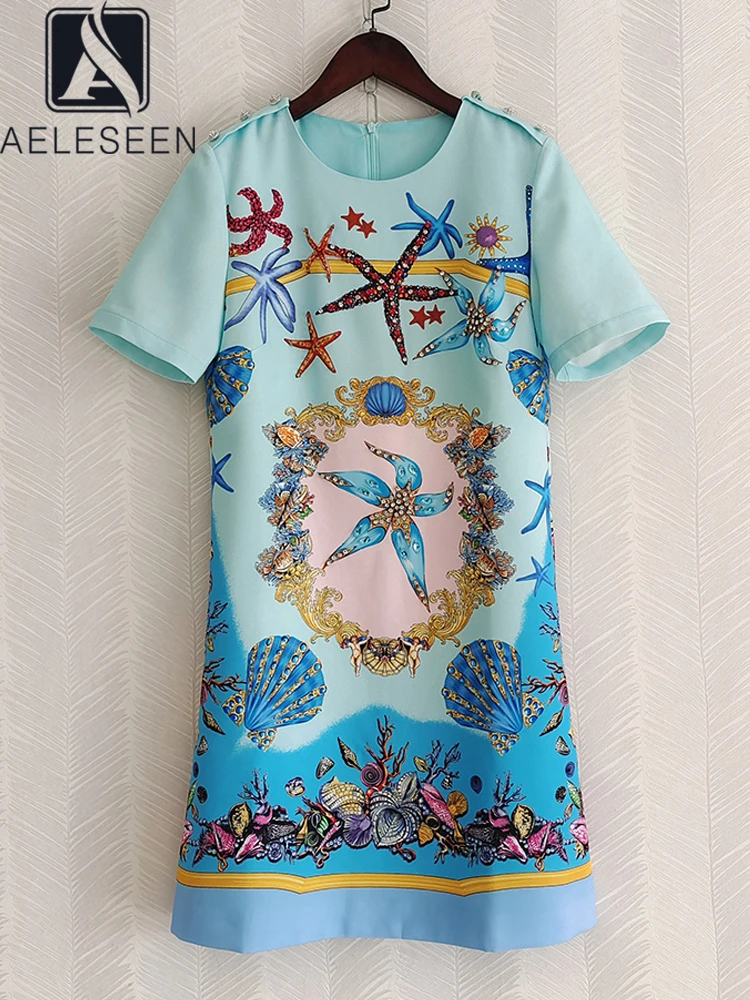 AELESEEN Women's Summer Dress 2022 Deisgner Fashion Starfish Flower Print Blue Pink Beading Slim Casual High Street Mini
AELESEEN Women's Summer Dress 2022 Deisgner Fashion Starfish Flower Print Blue Pink Beading Slim Casual High Street Mini
