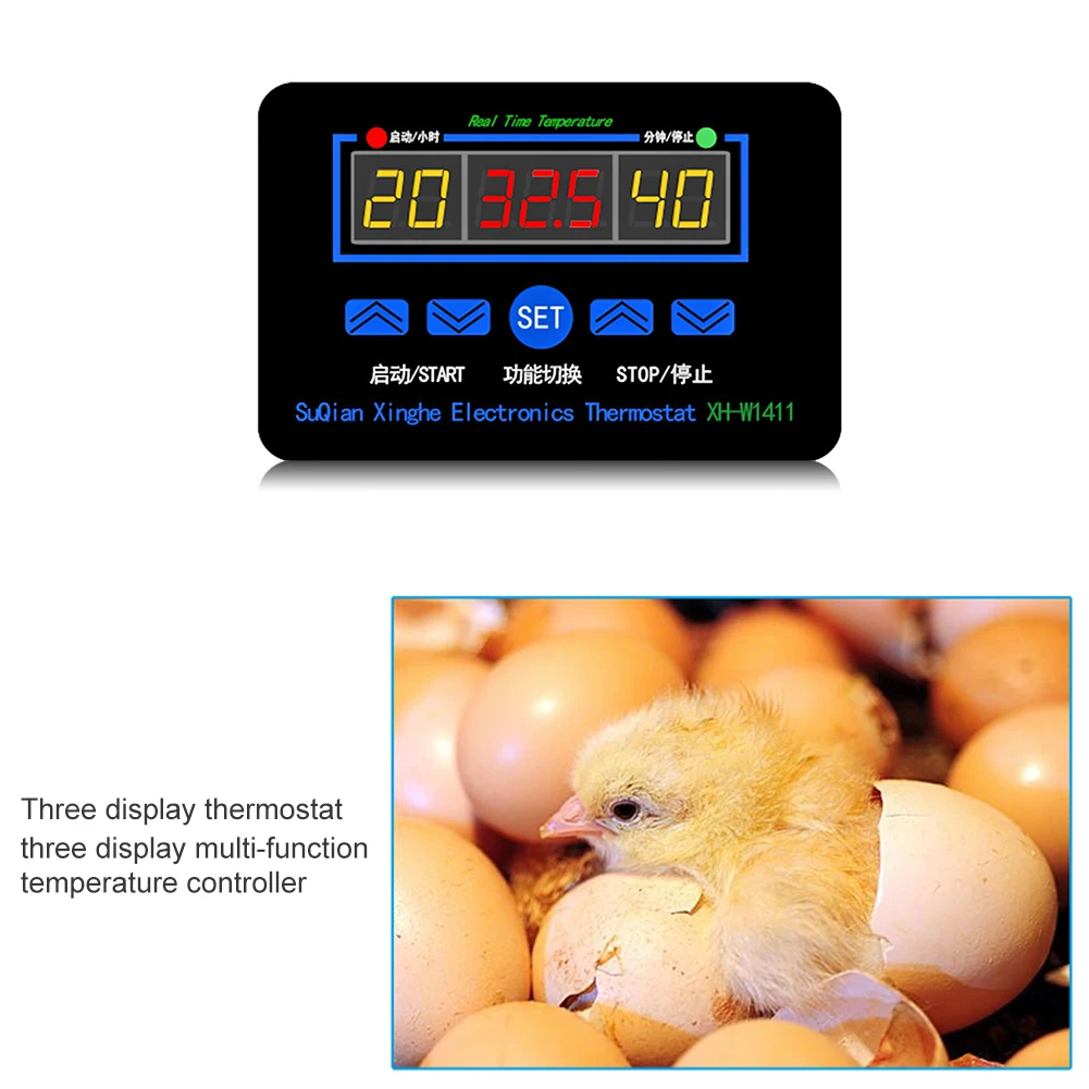 

XH-W1411 Digital Thermostat Temperature Humidity Controller High Precision Temperature Probe Single Chip Hygrometer Thermometer