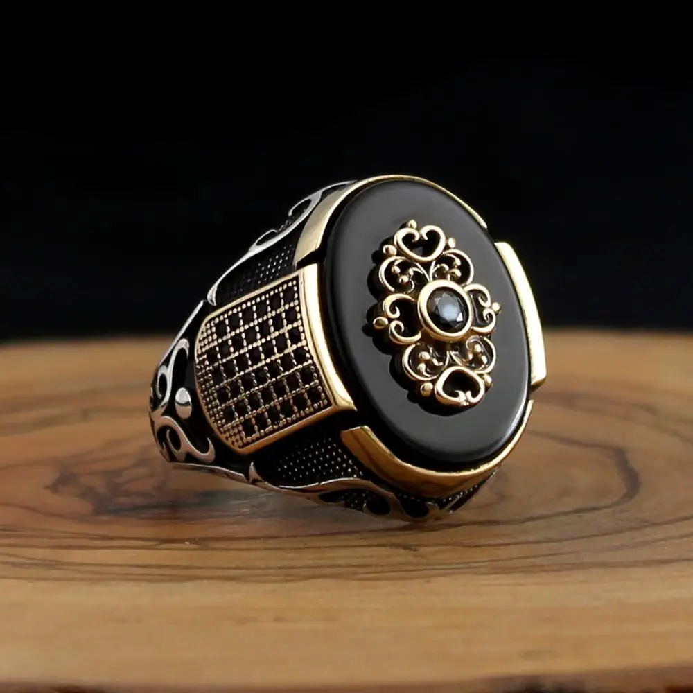 Men's Vintage Silver Color Ring Natural Onyx Zircon Stone Jewelry Wedding Band Father's Day Christmas Gift Men's Luxury Jewelry
Men's Vintage Silver Color Ring Natural Onyx Zircon Stone Jewelry Wedding Band Father's Day Christmas Gift Men's Luxury Jewelry