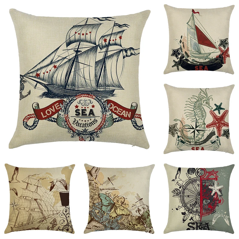 Sea Sailboat Seahorse Printing Pillowcase Home Decoration Linen Sofa Pillow Case Chair Car Comfortable Cushion Cover 45cm*45cm
Sea Sailboat Seahorse Printing Pillowcase Home Decoration Linen Sofa Pillow Case Chair Car Comfortable Cushion Cover 45cm*45cm