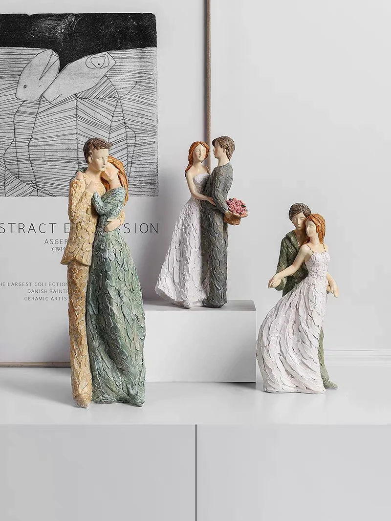 

[MGT] Nordic minimalist couple character statue crafts new wedding home creative portrait decorations