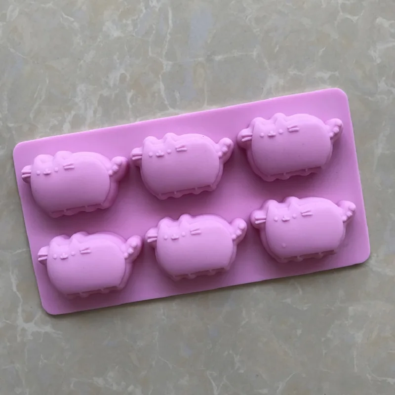 Фото Силиконовая форма для торта сделай сам мыла с 6 кошками|handmade soap mold|soap moldsilicone cake mold |