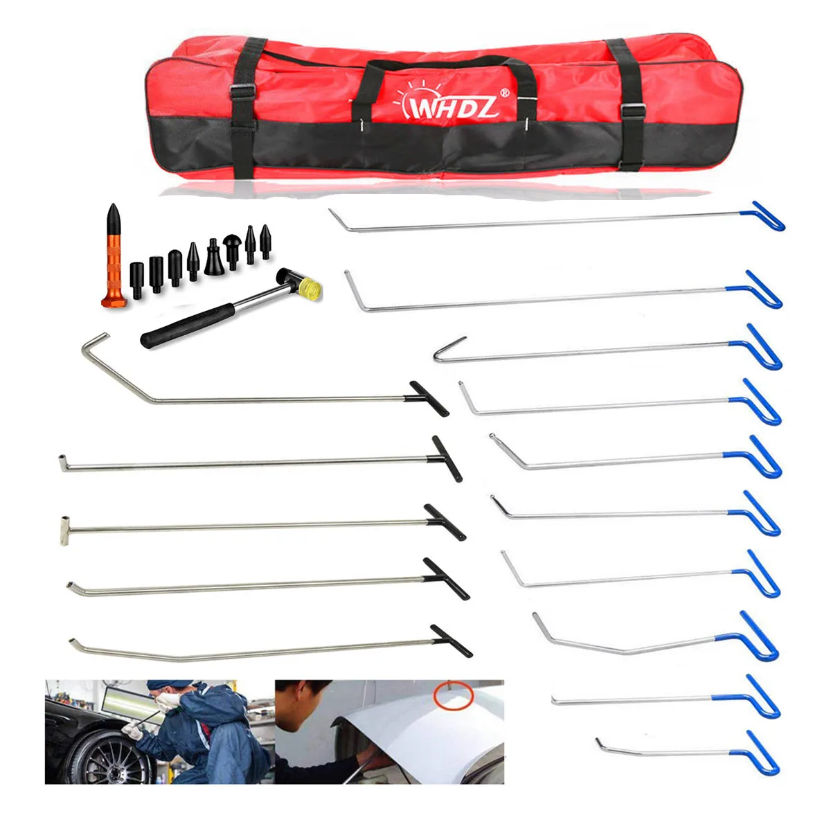 Furuix Paintless Dent Repair Rods Kit and Air Shim Air Wedge Bag Set for Car Dent Remover Rods with Tips Tool Set
Furuix Paintless Dent Repair Rods Kit and Air Shim Air Wedge Bag Set for Car Dent Remover Rods with Tips Tool Set
