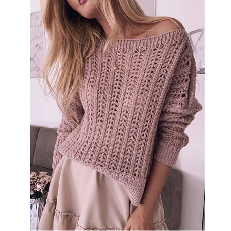 Fashion Women Autumn Winter Sweaters Hollow Out Design See Throough V-Neck Long Sleeve Solid Color Casual Loose Knitted Top
Fashion Women Autumn Winter Sweaters Hollow Out Design See Throough V-Neck Long Sleeve Solid Color Casual Loose Knitted Top