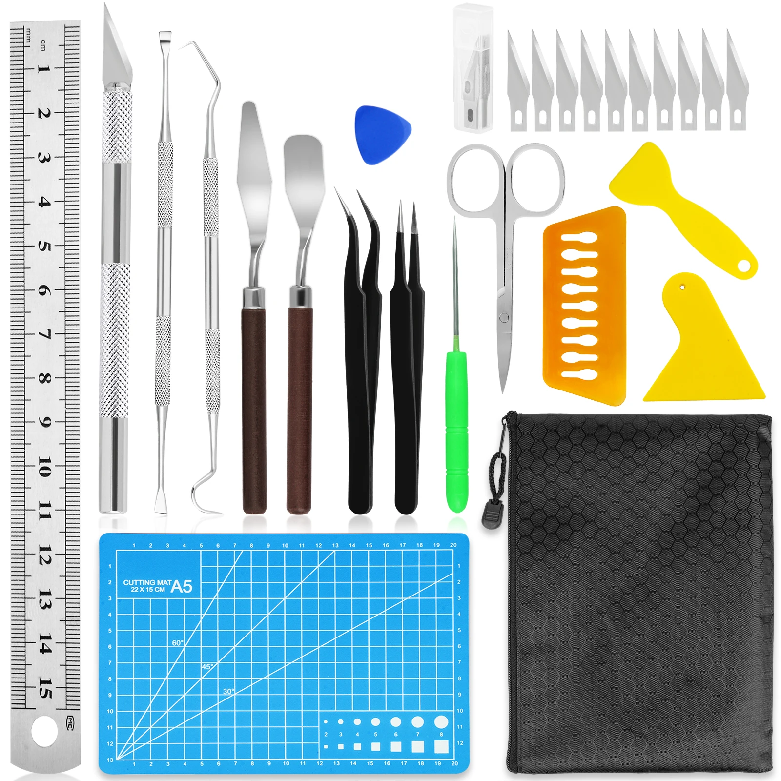 26PCS Craft Weeding Tools Set Stainless Steel Craft Basic Tools Kits for Weeding Vinyl,Cameos,DIY Art Work Cutting,Scrapbook
26PCS Craft Weeding Tools Set Stainless Steel Craft Basic Tools Kits for Weeding Vinyl,Cameos,DIY Art Work Cutting,Scrapbook