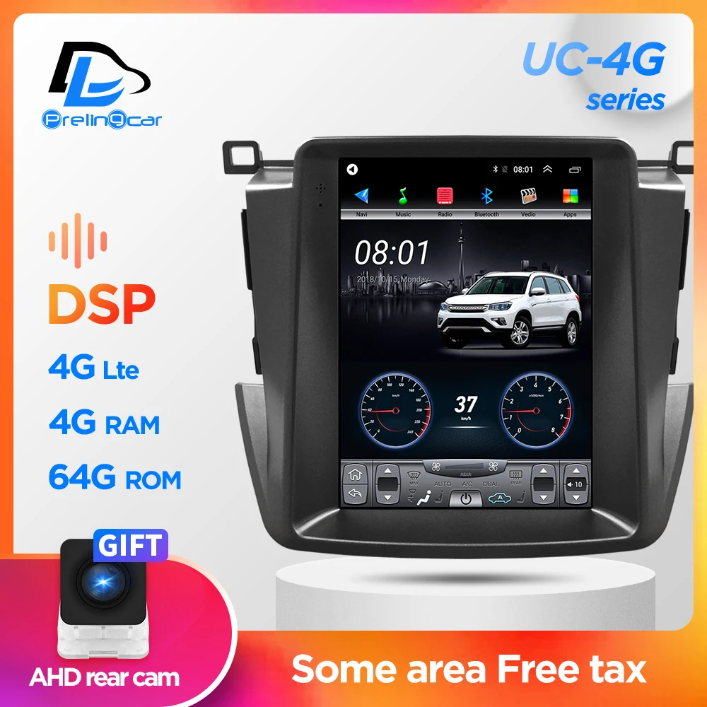 Автомагнитола мультимедийный навигатор видеоплеер для Toyota RAV4 2013 2019 Tesla style