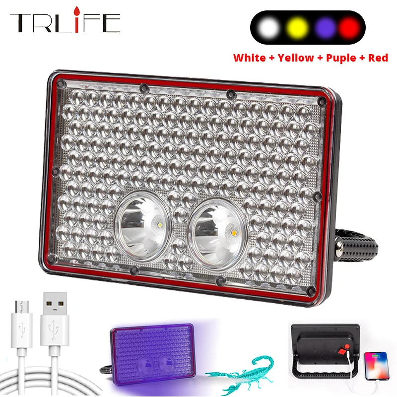 5000mah Portable Lantern LED Spotlight Work Light USB Rechargeable Flashlight Outdoor Multi-function Red White Purple UV Light
5000mah Portable Lantern LED Spotlight Work Light USB Rechargeable Flashlight Outdoor Multi-function Red White Purple UV Light