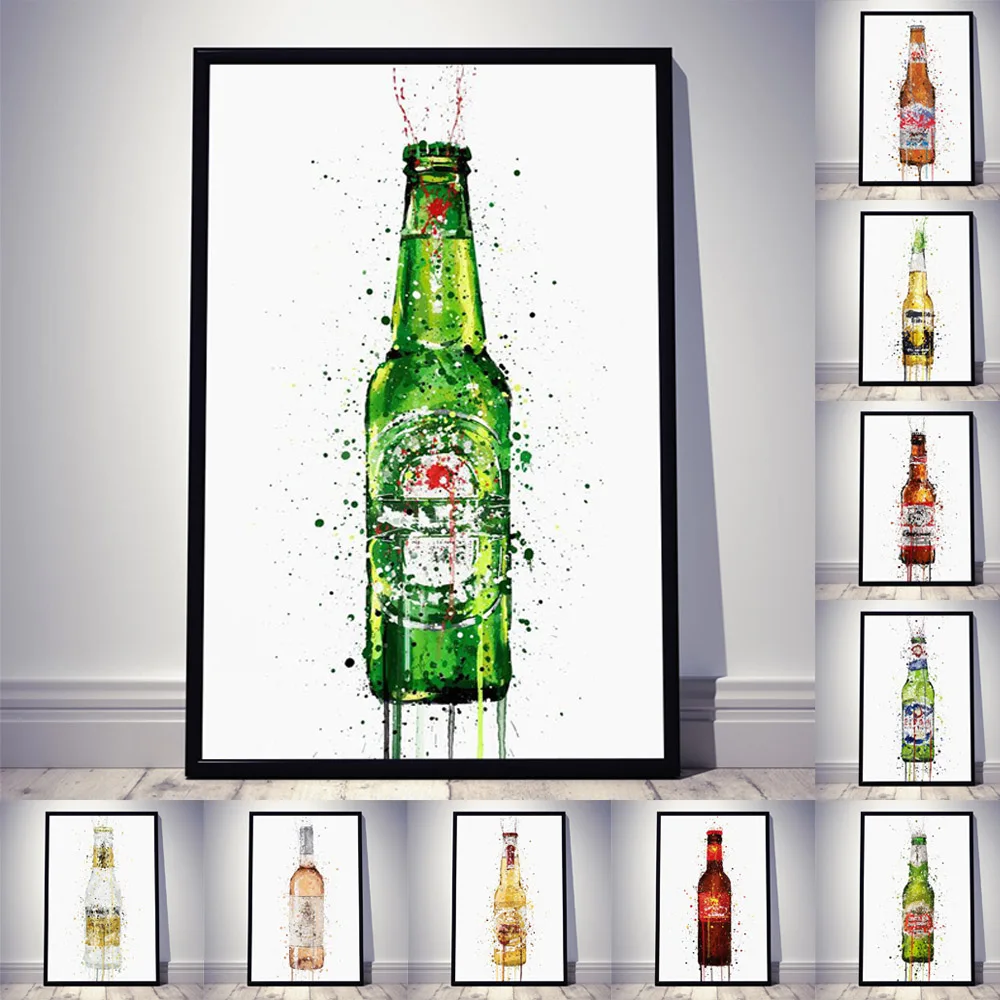 Nordic fashion art canvas painting abstract beer bottle color poster bar living room corridor home decoration mural
Nordic fashion art canvas painting abstract beer bottle color poster bar living room corridor home decoration mural
