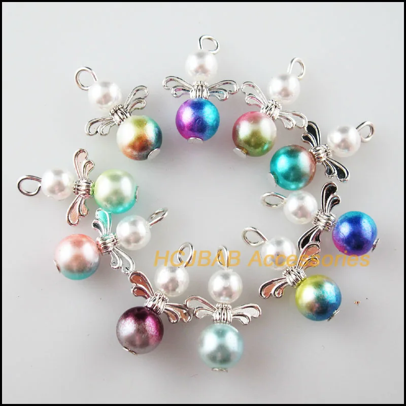 20Pcs Silver Plated Gradient Angel Mixed Acrylic Ball Beads Charms Pendants 13x22mm
20Pcs Silver Plated Gradient Angel Mixed Acrylic Ball Beads Charms Pendants 13x22mm