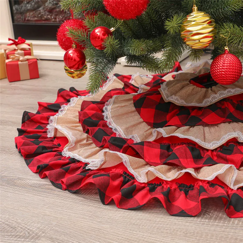 120cm Plaid Christmas Tree Skirt Ruffle Edge Round Carpet Under Christmas Tree for Holiday Christmas Decorations christmas tree
120cm Plaid Christmas Tree Skirt Ruffle Edge Round Carpet Under Christmas Tree for Holiday Christmas Decorations christmas tree