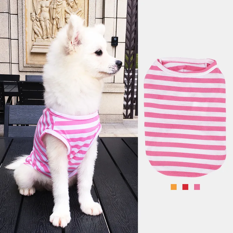Thin Section Dog Clothes New Born Puppy Pet Clothes Striped Vest for Small Medium Dogs Pets Clothing Cat Dog Coat Jacket York
Thin Section Dog Clothes New Born Puppy Pet Clothes Striped Vest for Small Medium Dogs Pets Clothing Cat Dog Coat Jacket York