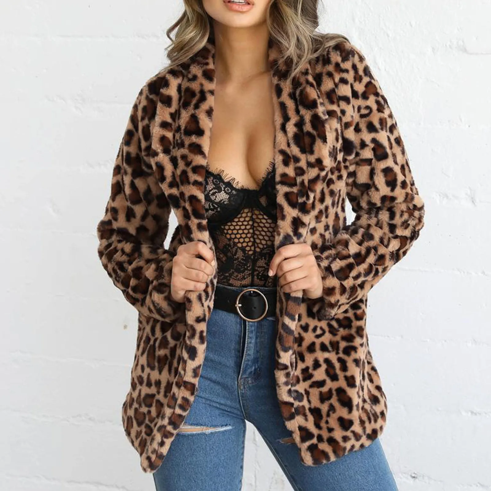 2021 Women's Winter Warm Coat Faux Plush Leopard Jacket Lapel Printed Coat Casual Loose Long-sleeved Top Cardigan Parka Coat #40 
2021 Women's Winter Warm Coat Faux Plush Leopard Jacket Lapel Printed Coat Casual Loose Long-sleeved Top Cardigan Parka Coat #40