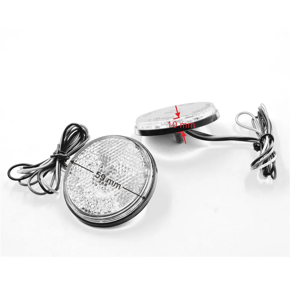 2pcs 12V Universal LED Motorcycle Round Reflector Tail Brake Turn Signal Light Lamp Bulbs LED Light ATV Tail Light