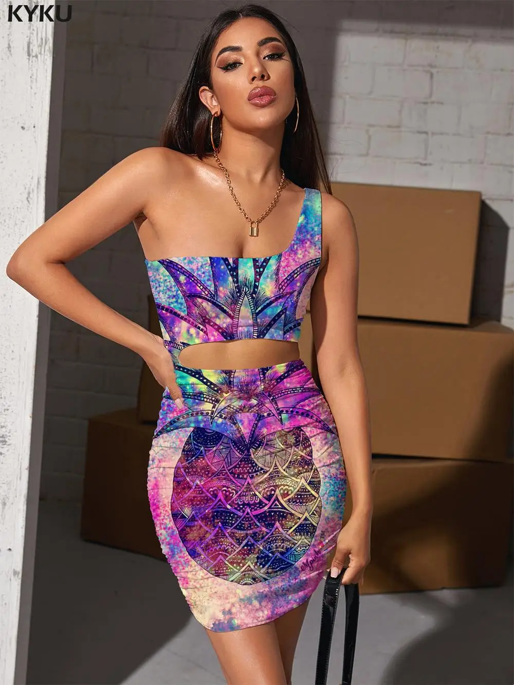 KYKU Colorful Dress Women Pineapple Bodycon Dress Rainbow 3d Print Nebula Hollow out Dresses Womens Clothing Club Vintage Boho
KYKU Colorful Dress Women Pineapple Bodycon Dress Rainbow 3d Print Nebula Hollow out Dresses Womens Clothing Club Vintage Boho