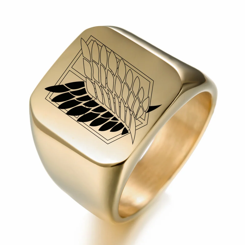 14mm Attack on Titan Black sliver Stainless Steel Ring Wings Of Liberty Flag Finger Rings For Men Women Jewelry Anime Fans 
14mm Attack on Titan Black sliver Stainless Steel Ring Wings Of Liberty Flag Finger Rings For Men Women Jewelry Anime Fans