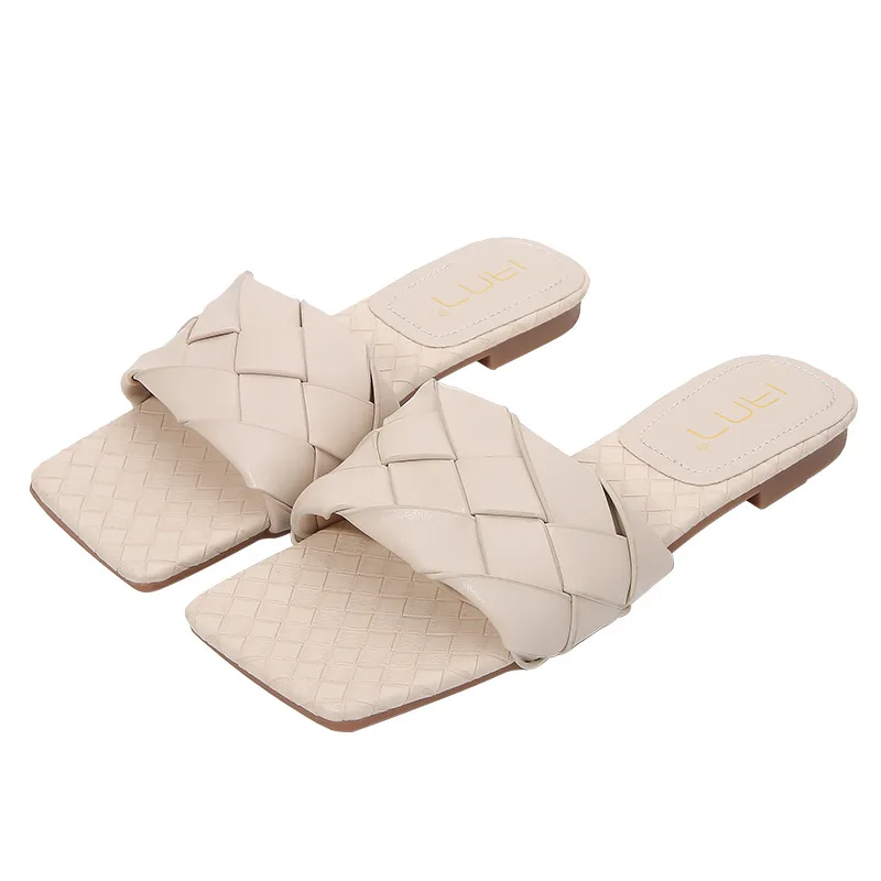 Flat Heel Slippers Women's Woven A- line with Square Head Large Size 41-43 Fat Wide New Summer Women's Slippers
Flat Heel Slippers Women's Woven A- line with Square Head Large Size 41-43 Fat Wide New Summer Women's Slippers