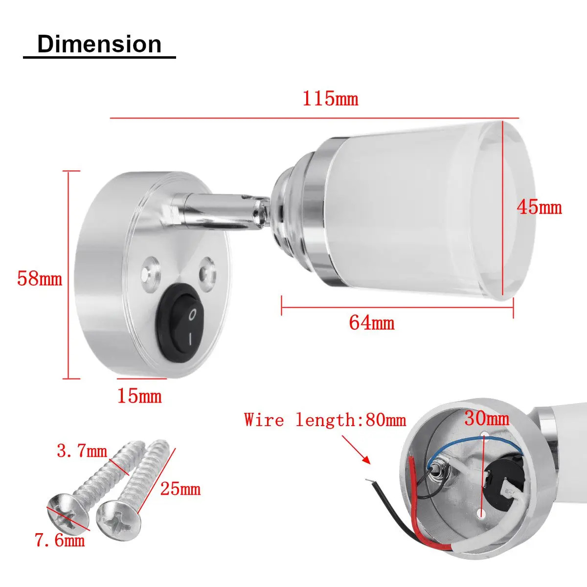 12V 3W LED Car Interior Light Spot Light Reading Light For Camper Van Caravan Motorhome Boat VW T4 T5 RV Truck Marine
12V 3W LED Car Interior Light Spot Light Reading Light For Camper Van Caravan Motorhome Boat VW T4 T5 RV Truck Marine