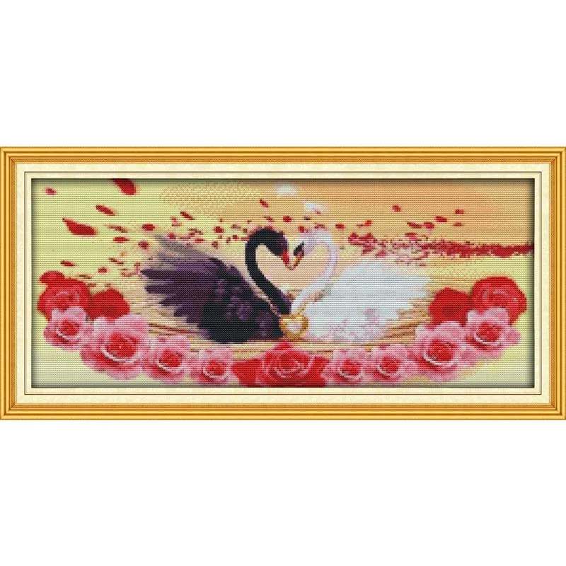Набор для рукоделия вышивка крестиком Swan couples 2 Счетный DMC | Дом и сад