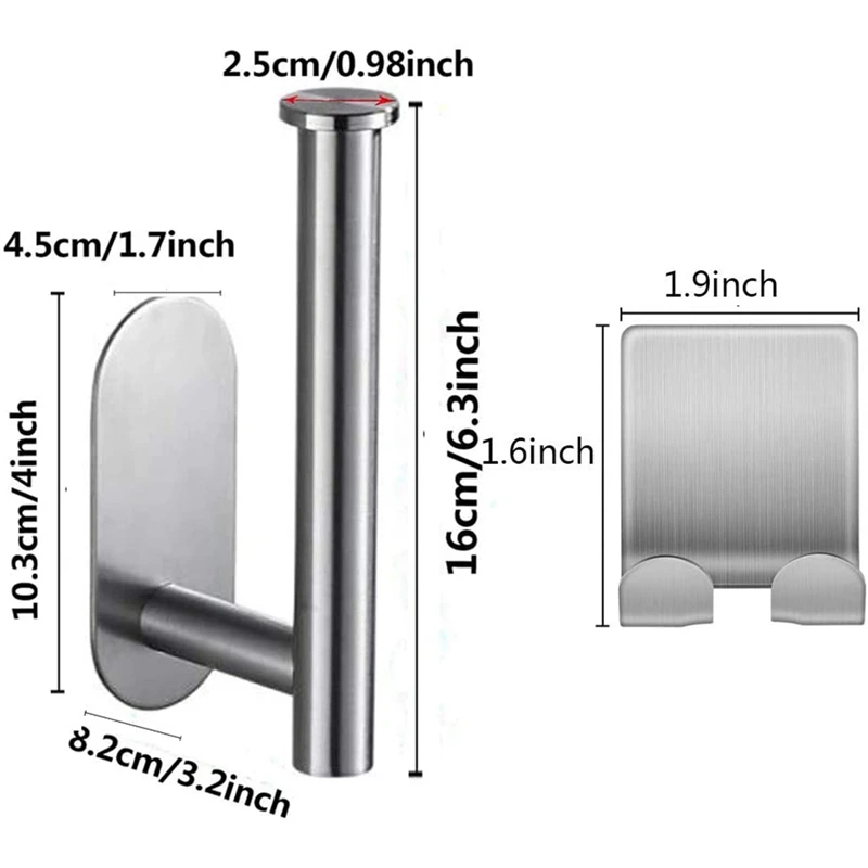 Adhesive Toilet Paper Holder with 2 Adhesive Hooks, Self Adhesive Toilet Roll Holder for Bathroom Kitchen Stick on Wall
Adhesive Toilet Paper Holder with 2 Adhesive Hooks, Self Adhesive Toilet Roll Holder for Bathroom Kitchen Stick on Wall