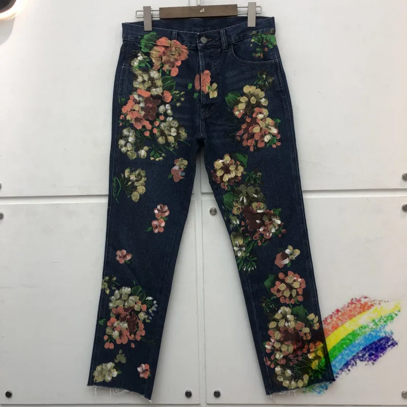 Flower Graffiti Print Vintage Washed Distressed Jeans Men Women High Quality Pants Trousers
Flower Graffiti Print Vintage Washed Distressed Jeans Men Women High Quality Pants Trousers