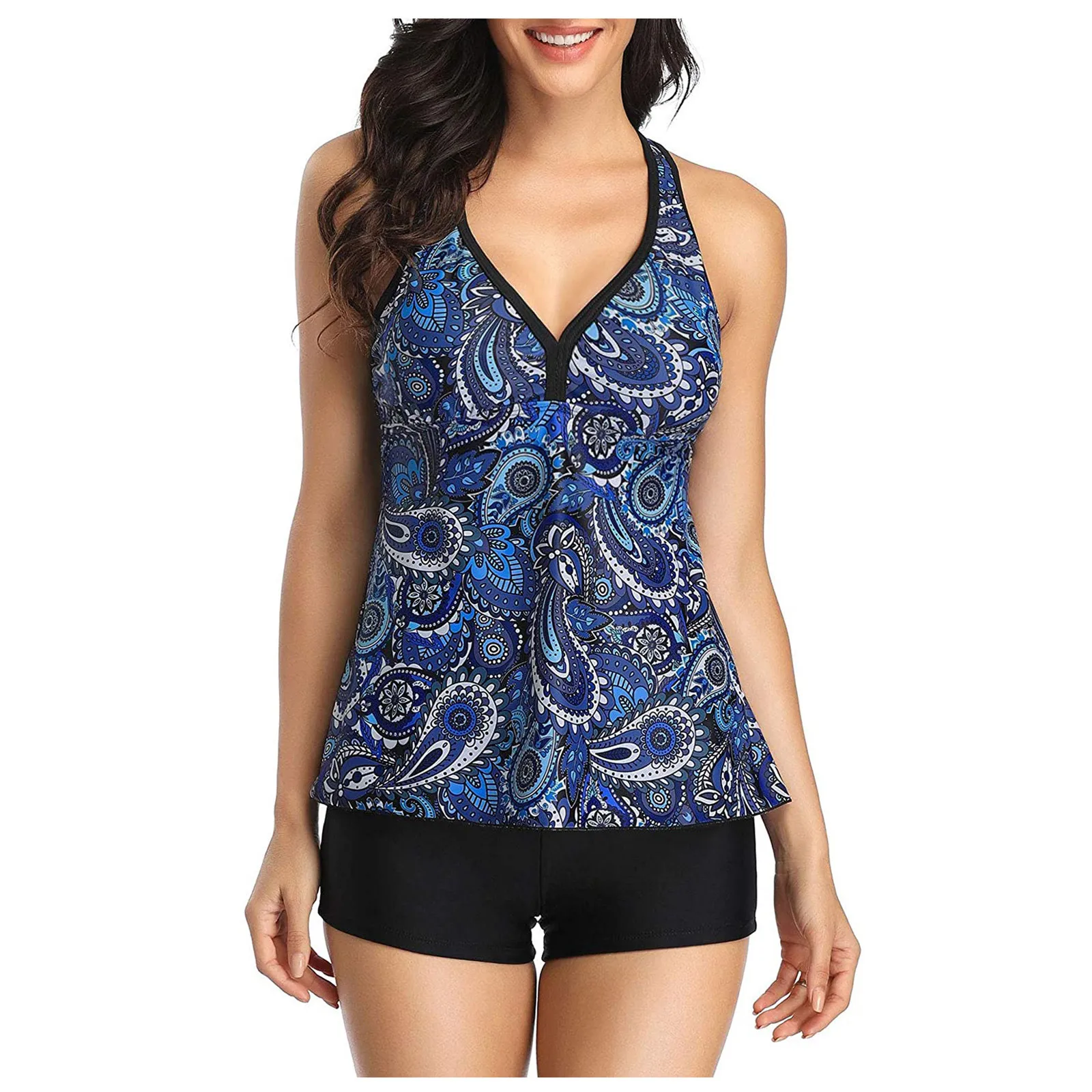 bikini 2021 Women's Tankini Swimsuit Tummy Control Top with Shorts Two Piece Bathing Suit bathing suit women swimwear women#6
bikini 2021 Women's Tankini Swimsuit Tummy Control Top with Shorts Two Piece Bathing Suit bathing suit women swimwear women#6